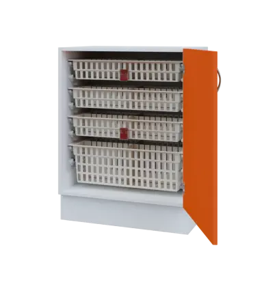 MBS - 65D spodní skříňka boxová, 1-dveřová, pravá, 908x654x600, korpus bílý, dvířko mandarinka